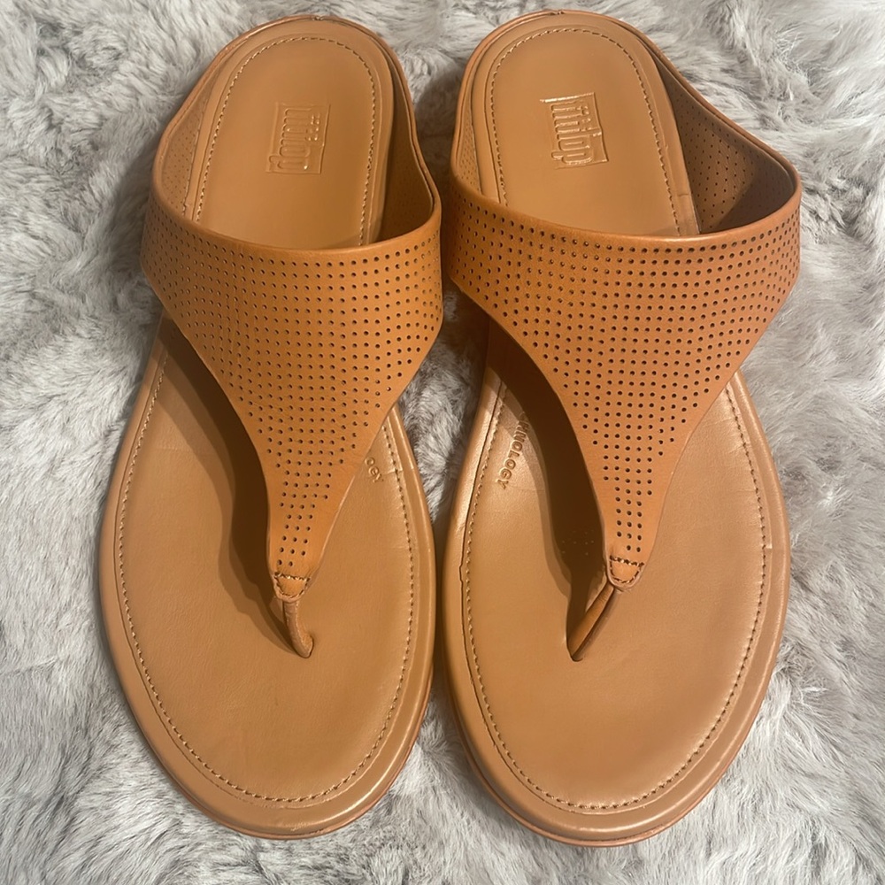 SOLD Fitflop Perforated Tan Sandals